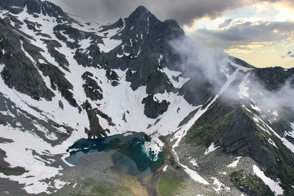 Ледниковое Озеро Авусор Горах Какар Плато Авусор Ризе Турция Панорамный — стоковое фото