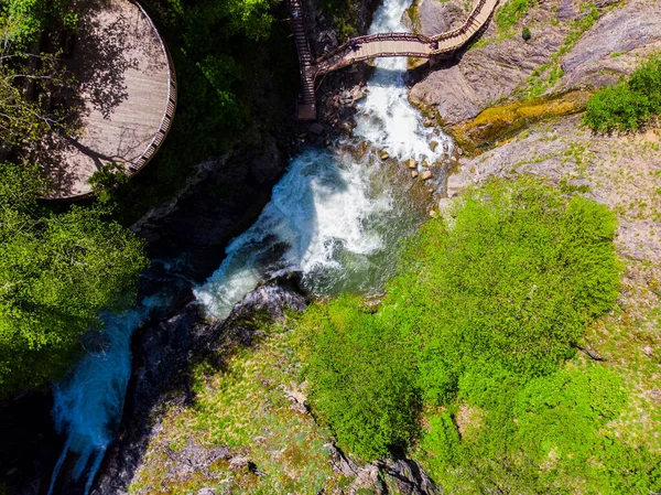 Lago Azul Giresun Gksu Creek Aerial Wiev Kuzalan Nature Park —  Fotos de Stock
