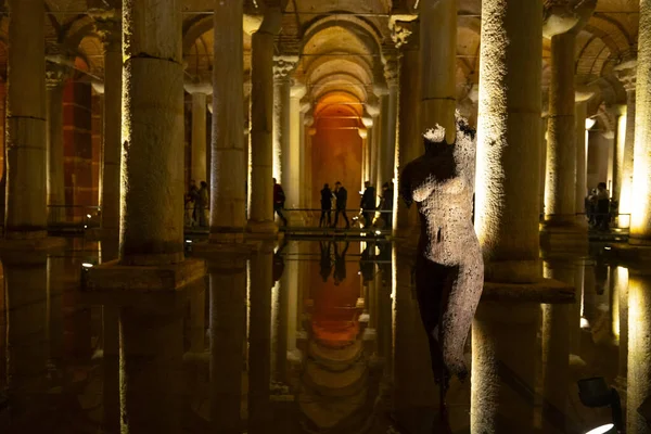 Цистерна Базилика Подземное Водохранилище Построенное Императором Юстинианом Веке Стамбул Турция — стоковое фото