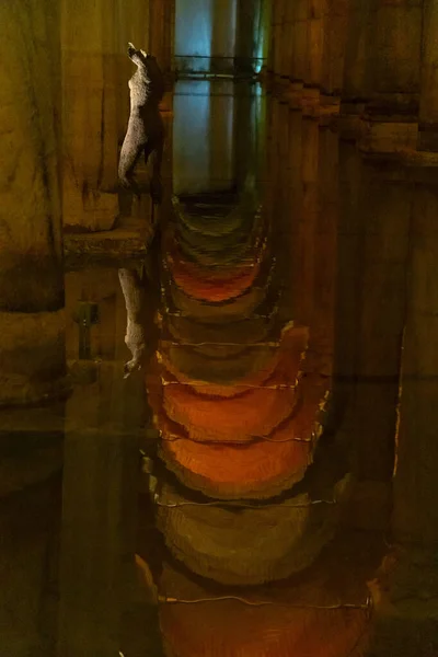 Cisterna Della Basilica Serbatoio Sotterraneo Costruito Dall Imperatore Giustiniano Nel — Foto Stock