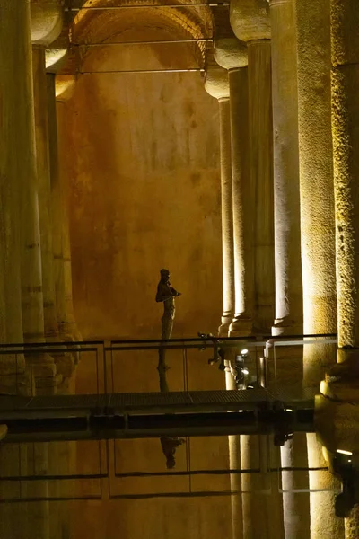 Цистерна Базилика Подземное Водохранилище Построенное Императором Юстинианом Веке Стамбул Турция — стоковое фото