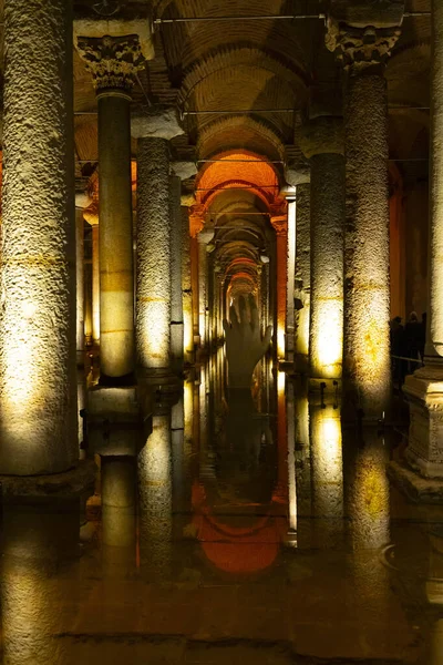 Basilica Cistern Underground Water Reservoir Build Emperor Justinianus 6Th Century Stock Picture