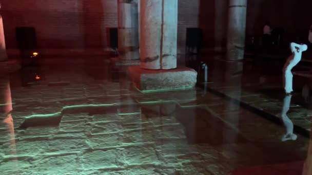Basilica Cistern Yerebatan Стамбул Турция — стоковое видео