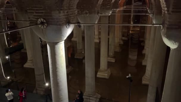 Basilica Cistern Yerebatan Istanbul Turkey — Stock Video