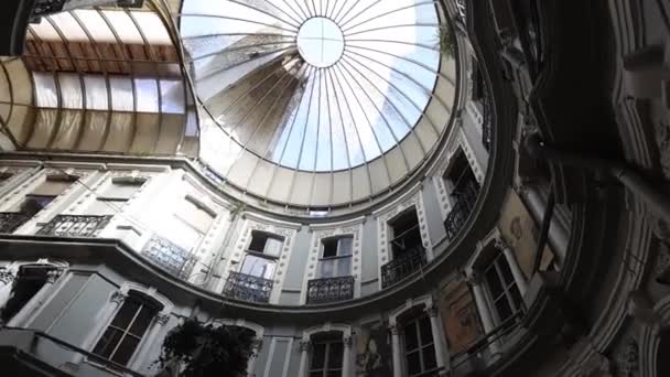 Interieur Schot Van Cicek Pasaji Een Beroemde Historische Doorgang Met — Stockvideo