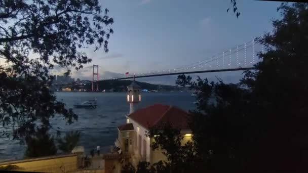 Kuzguncuk Estambul Turquía Histórica Mezquita Uryanizade Ahmet Esat Efendi Estambul — Vídeo de stock