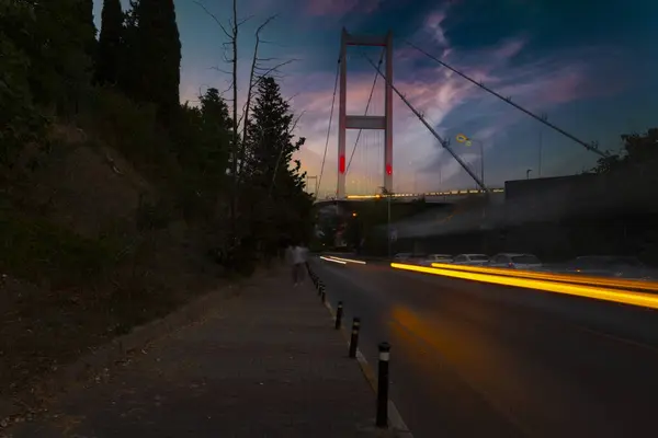 Stanbul Boğazı Köprüsü Temmuz Şehitler Köprüsü Temmuz Sehitler Koprusu — Stok fotoğraf