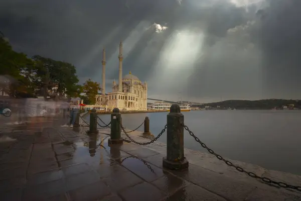 Ortakoy Mosque Bosphorus Bridge Istanbul Sunrise Turkey — Stock Photo, Image