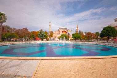 Hava panoramik Ayasofya Istanbul, Türkiye'de bir güzel yaz gün