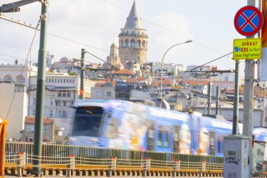 İstanbul şehir manzarası Galata Köprüsü 'nden