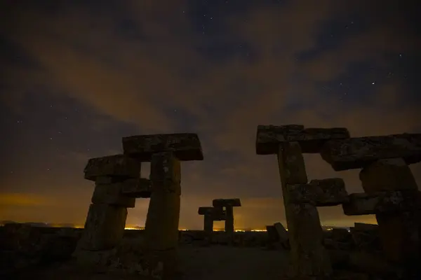 stock image Night astronomical star and milky way photos in Blaundus Ancient City