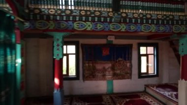Colorful internal painting and decoration of the mosque in iremit maral village in Artvin, Turkey