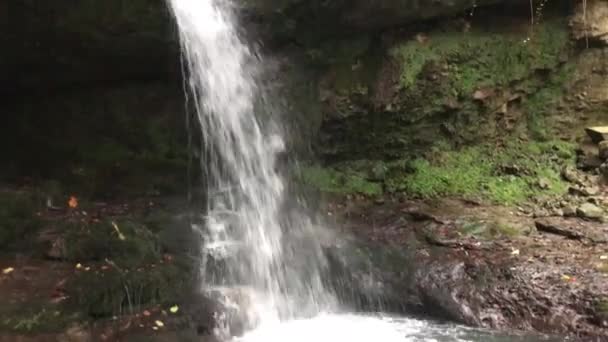 Artvin Murgul Delikli Kaya Waterfall — Stock Video