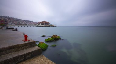 Buyukcekmece Albatros plajı, güzel bir günbatımı ve uzun pozlama tekniği.