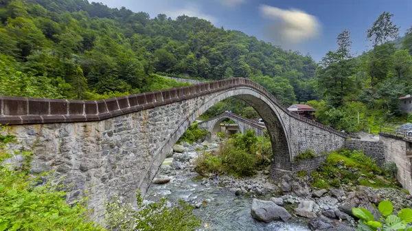 Arhavi / Artvin Türkiye 'de çift kemer köprüsü (cifte kemer kopru)