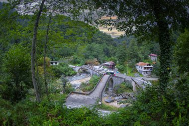 Arhavi / Artvin Türkiye 'de çift kemer köprüsü (cifte kemer kopru)