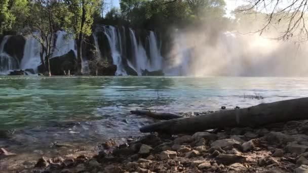 波斯尼亚和黑塞哥维那克拉夫特瀑布 自然旅行背景 — 图库视频影像