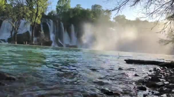 Cascada Kravice Bosnia Herzegovina Fondo Viaje Naturaleza — Vídeo de stock