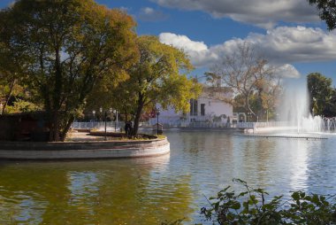 Göllü ve kafeli Yıldız Parkı 'nın panoramik manzarası