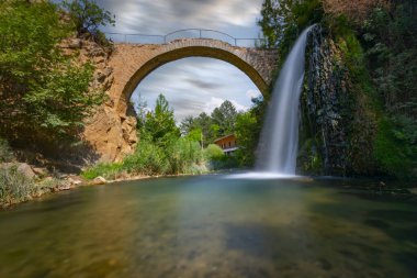 Turkey's waterfalls and rivers. Historic stone bridge and waterfall. Clandras bridge and Clandras waterfall. Usak , Turkey