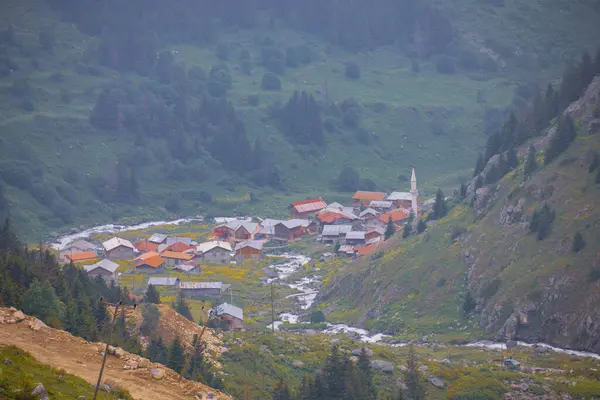 Camlihemsin 'deki Ayder Platosu, Rize. Ünlü bir turist mekanı. Karadeniz ve Türkiye 'de Ayder Platosu.