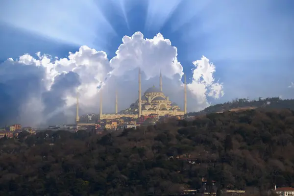 Isztambul Városképe Grand Camlica Mecset — Stock Fotó