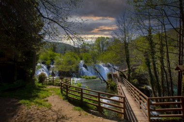 Martin Brod 'un Şelaleleri Una Ulusal Parkı, Bosna-Hersek' te