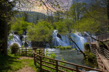 Martin Brod 'un Şelaleleri Una Ulusal Parkı, Bosna-Hersek' te
