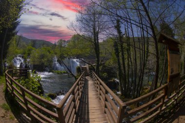 Martin Brod 'un Şelaleleri Una Ulusal Parkı, Bosna-Hersek' te
