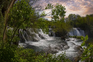 Martin Brod 'un Şelaleleri Una Ulusal Parkı, Bosna-Hersek' te