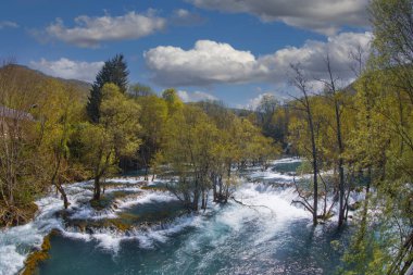 Martin Brod 'un Şelaleleri Una Ulusal Parkı, Bosna-Hersek' te