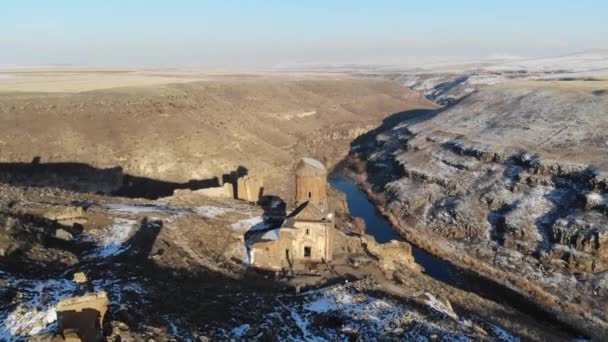 Ani Ruins Είναι Τοποθεσία Μιας Κατεστραμμένης Και Ακατοίκητης Μεσαιωνικής Αρμενικής — Αρχείο Βίντεο