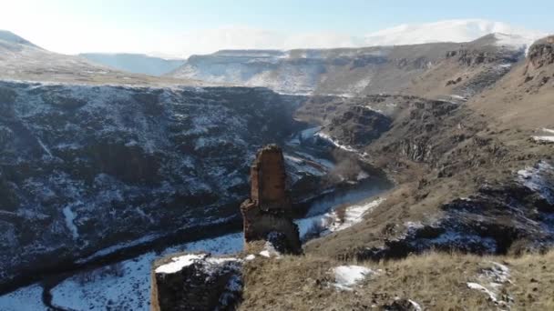 Ani Ruins Platsen För Förstörd Och Obebodd Medeltida Armeniska Staden — Stockvideo