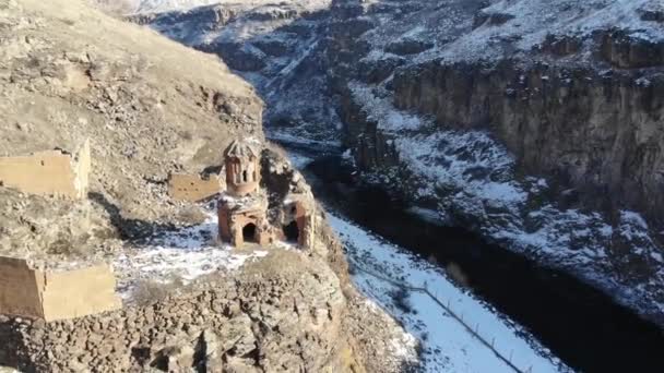 Ani Ruins Platsen För Förstörd Och Obebodd Medeltida Armeniska Staden — Stockvideo