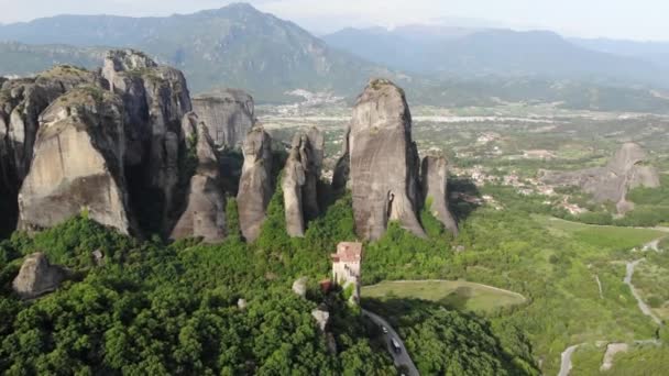 Panorámás Kilátás Meteora Görögország — Stock videók