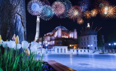 İstanbul 'da büyük kutlama havai fişekleri