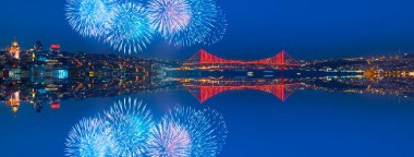 İstanbul 'da büyük kutlama havai fişekleri