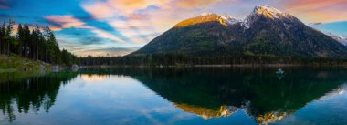 Beautiful autumn scene of Hintersee lake. Colorful morning view of Bavarian Alps on the Austrian border, Germany, Europe. Beauty of nature concept background. clipart