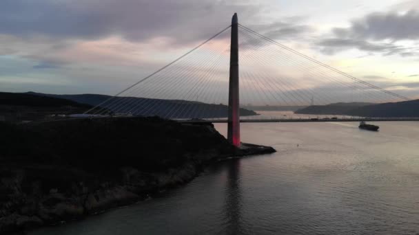 Yavuz Sultan Selim Brücke Aus Der Luft — Stockvideo