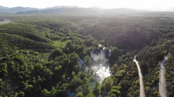 Водопад Кравиц Реке Трабизат Боснии Герцеговине — стоковое видео