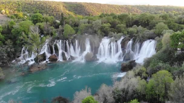 Wodospad Kravice Nad Rzeką Trebizat Bośni Hercegowinie — Wideo stockowe