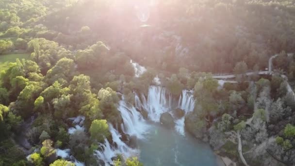 Air Terjun Kravice Sungai Trebizat Bosnia Dan Herzegovina — Stok Video