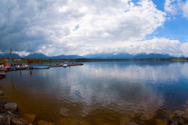 Hopfen am See, Hopfensee, Allgaeu Alps, Bavyera, Almanya