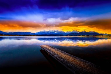 Hopfen am See, Hopfensee, Allgaeu Alps, Bavyera, Almanya