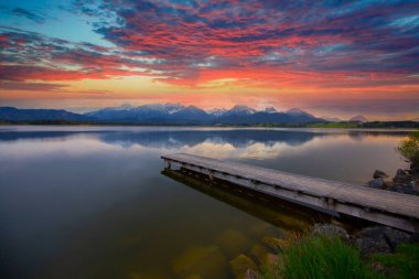 Hopfen am See, Hopfensee, Allgaeu Alps, Bavyera, Almanya