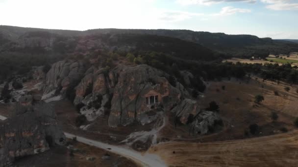 Pohled Skalní Útvary Starobylé Skalní Hrobky Phrygianského Údolí Známé Také — Stock video