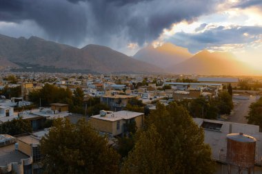Skyline view of Kermanshah, Iran clipart