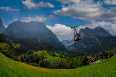 Ünlü Köyü Grindelwald İsviçre Alpleri'nde 