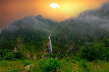 Ayder Plateau Natural Waterfall (Gelintulu Waterfall) Rize, Turkey clipart