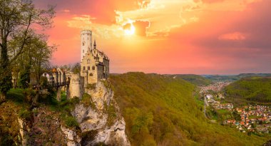 Romantic castle of Liechtenstein in Schwarzwald, Germany clipart